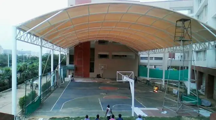 Indoor sports tensile structure roofing for badminton and tennis courts